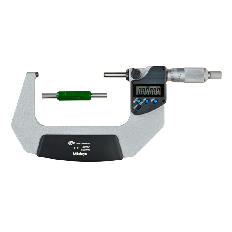 Mitutoyo Digital Micrometer IP65, Inch/Metric 75-100mm/3-4", with output Item number: 293-333-30 Ratchet Stop