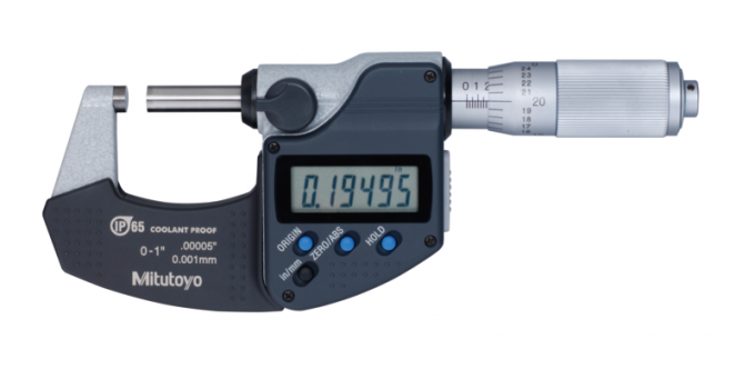 Mitutoyo Digital Micrometer IP65, Inch/Metric 0-1", with Output Item number: 293-335-30 Friction Thimble