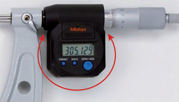 Mitutoyo Digital Micrometer IP65, Inch/Metric 450-475mm/18-19", with Output Item number: 293-788 Ratchet stop