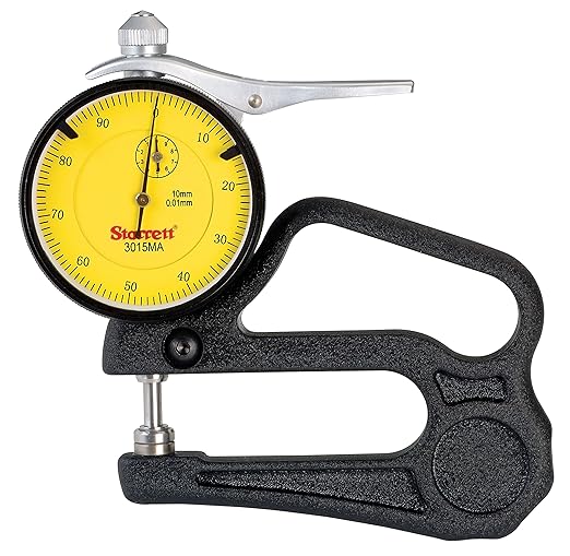 Starrett Dial Indicator Thickness Gauge 0-10mm, 0,01mm, Standard, Steel Contact Elements 3015MA