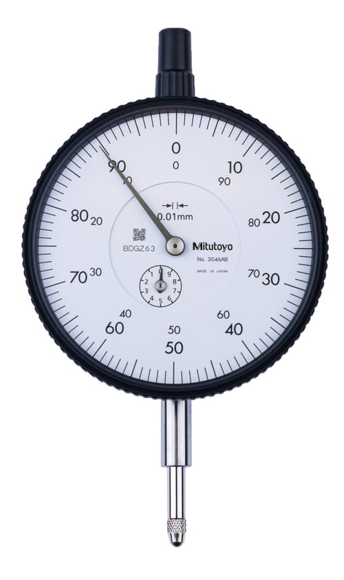 Dial Gauge, Lug Back, ISO Type 10mm, 0,01mm 3046F Scale ±0-100