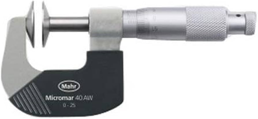 Mahr 40AW Mechanical Micrometers  Micromar Non Rotating Disc Micrometer, Range 0-25mm x .01mm 4134300