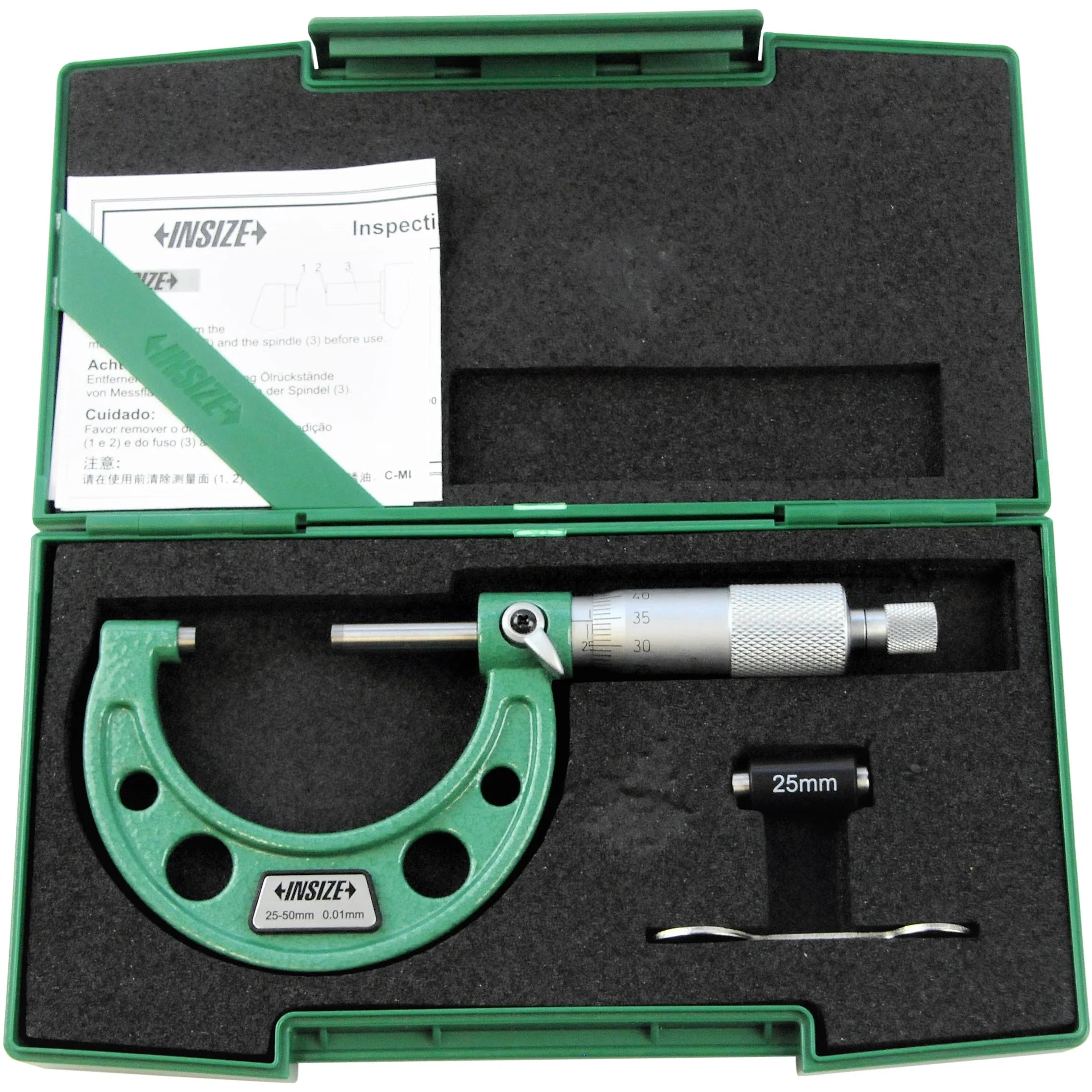 Insize Mechanical micrometers without heat shield 25-50mm x.01mm 3203-50