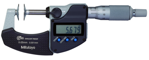 Mitutoyo Digital Disc Micrometer IP65 0-25mm, Disk=20mm 323-250-30