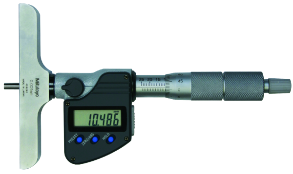 Mitutoyo Digital Depth Micrometer 0-300mm (0-12") 4" Base 329-351-30