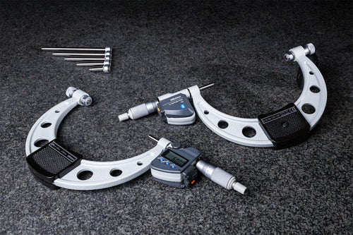 Mitutoyo 340-251-30-BT Wireless Set inc. 264-626 & 02AZF310, Digimatic Digital Interchangeable Anvil Micrometer (Metric Only), Range 0-150mm, Resolution 0.001mm, IP65, with SPC Data Output