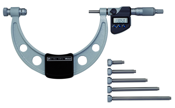 Mitutoyo Digital Micrometer Interchangeable Anvil Inch/Metric,300-450mm(12-18"), incl. 6 Anvils 340-720