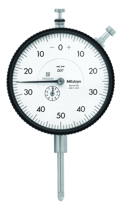 Dial Gauge, Lug Back, ANSI/AGD Type 1", 0,001" 3417A Face 3.07"