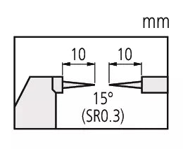 Point Micrometer with Hardened Tip 25-50mm, 15° Tip 112-154