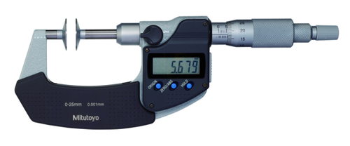 Mitutoyo Digital Disc Micrometer 0-25mm, Non-Rotating Spindle, Disk=20mm 369-250-30