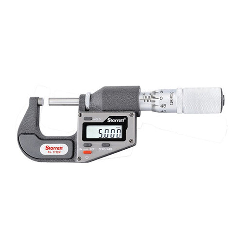 Mitutoyo Digital Micrometer Starrett 3732MEXFL-25 Micrometer; 0-25mm Range-Friction Thimble