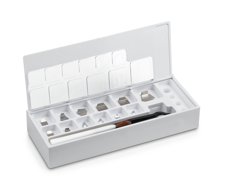 KERN® Set of weights 338-22, OIML Class F2, Nominal value 1 mg; 500 mg, Platelet, Stainless Steel polished