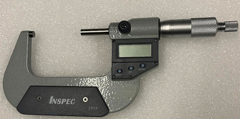 Inspec Digital Micrometer 130-03-414 Range 50-75mm/2-3" Resolution .00005"/.001mm