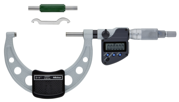 Mitutoyo Digital Micrometer, Non Rotating Spindle Inch/Metric, 3-4" 406-353-30