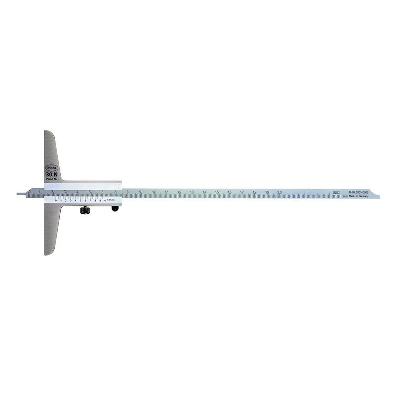 Mahr 4127201 Depth Gauges Mahr Vernier Depth Gauge Standard Graduation: .05mm Model: 30N Range: 300mm Base Length: 150mm