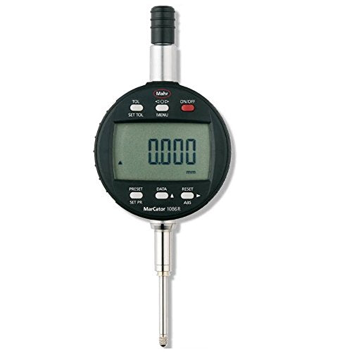 Mahr 4337121 Digital Indicators MarCator 1086 R, Range 25mm/1'' Resolution 0.001 mm / .00005“ Accuracy 0.005mm Repeatability 0.002mm Force 0.65 - 1.15N Stem 8mm