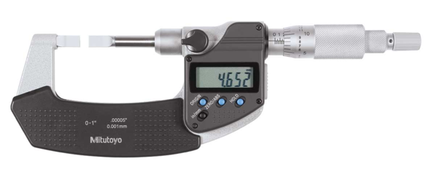 Mitutoyo Digital Blade Micrometer, Blade=0,75mm Inch/Metric, 0-25mm(0-1") 422-330-30