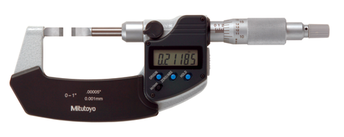 Mitutoyo Digital Blade Micrometer, Blade=0,75mm Carbide-Tipped, Inch/Metric, 0-1" 422-370-30