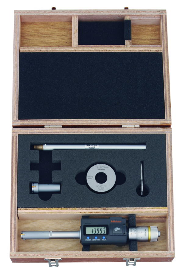 Mitutoyo Digital 3-Point Internal Micrometer Set 12-20mm, Interchange. Head IP65, 468-972