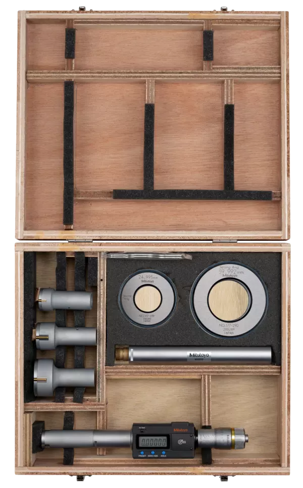 Mitutoyo Digital 3-Point Internal Micrometer Set 20-50mm, Interchange. Head IP65, 468-973