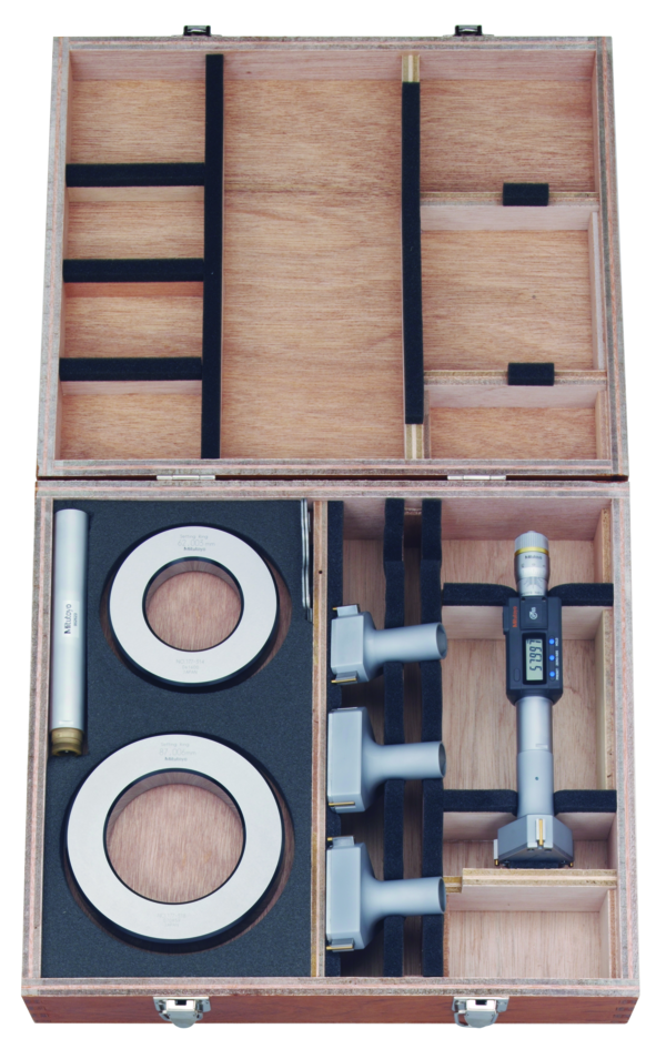 Mitutoyo Digital 3-Point Internal Micrometer Set 50-100mm, Interchange. Head IP65, 468-974