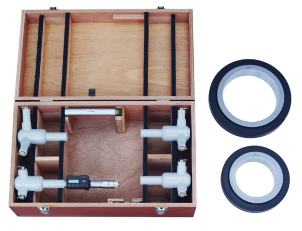 Mitutoyo Digital 3-Point Internal Micrometer Set 100-200mm, Interchange. Head IP65, 468-975