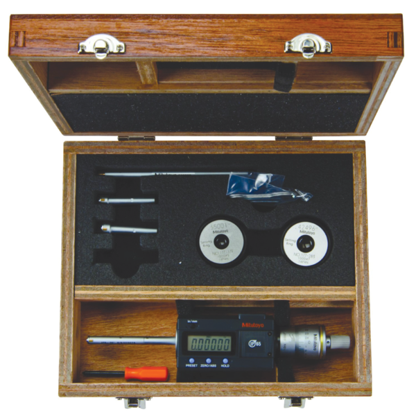 Mitutoyo Digital 3-Point Internal Micrometer Set 0,275-0,5", Interchange. Head IP65, 468-976