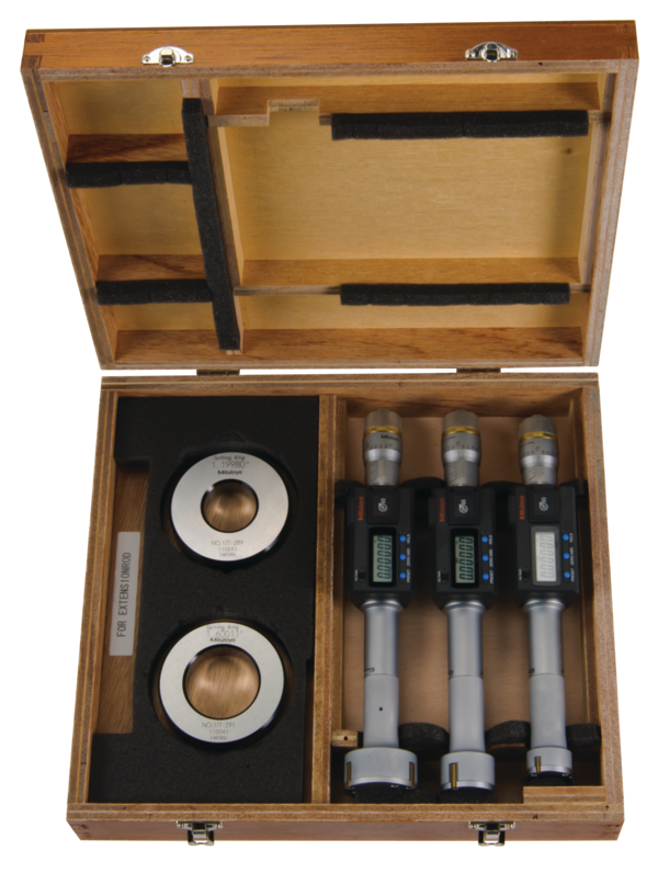 Mitutoyo Digital 3-Point Internal Micrometer Set 1-2", Complete Unit, IP65, 468-988