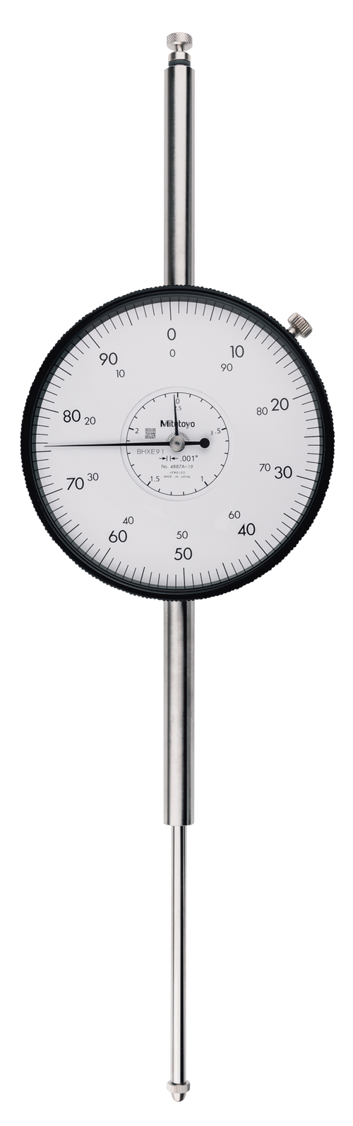 Dial Gauge, Lug Back, ANSI/AGD Type Jewelled Bearing, Shockproof, 3", 0,001" 4887A-19 Face 3.62"