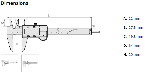Mitutoyo ABSOLUTE AOS Calipers 0-300mm Square Depth Rod & Thumb Roller 500-173-30