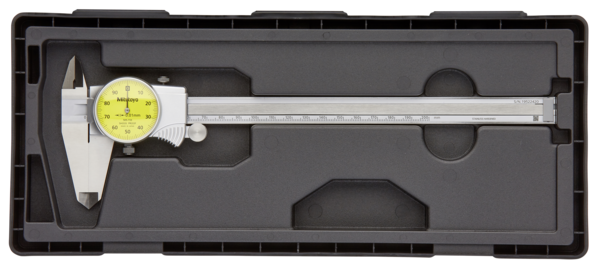 Mitutoyo Dial Caliper 0-200mm, 0.01mm, 1mm/rev, Metric 505-733