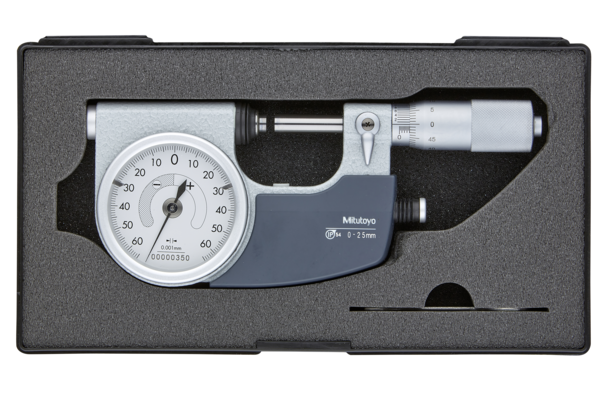 Mitutoyo Indicating Micrometer with Buttonon left side 25-50mm 510-122