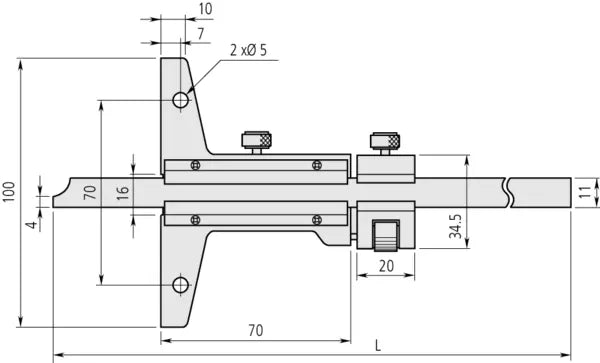 Mitutoyo Vernier Depth Gauge 0-300mm, 0,02mm 527-123