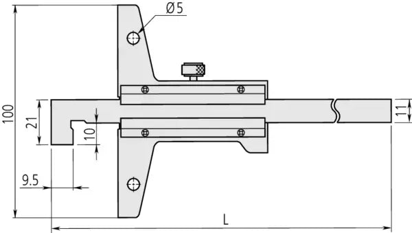 Mitutoyo Vernier Depth Gauge Hook Type 0-300mm, 0,02mm, Fine adjustment 527-413