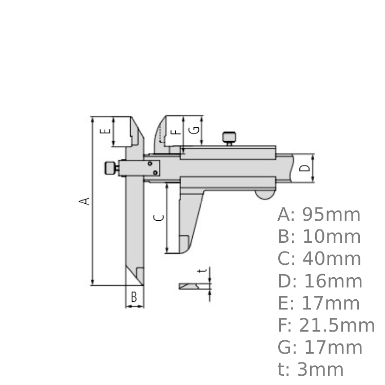 Mitutoyo Vernier Offset Caliper 0-150mm, 0,05mm, Metric 536-101