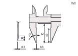 Mitutoyo Vernier Point Caliper 0-150mm, 0,05mm, Metric 536-121