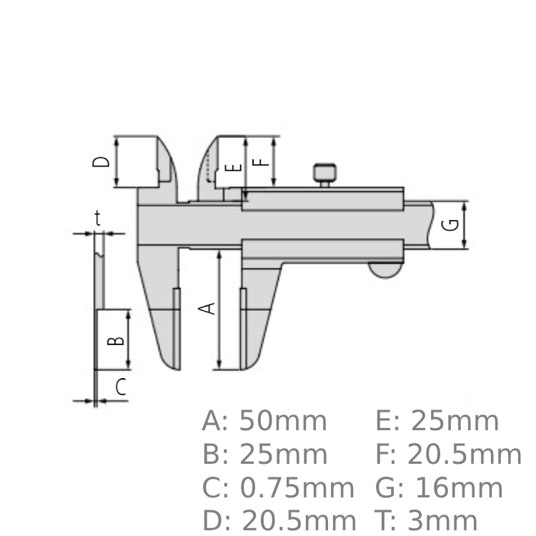Mitutoyo Vernier Point Caliper 0-300mm, 0,05mm, Metric 536-136