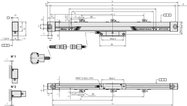 Linear Scale AT113f 1200mm 539-219-40