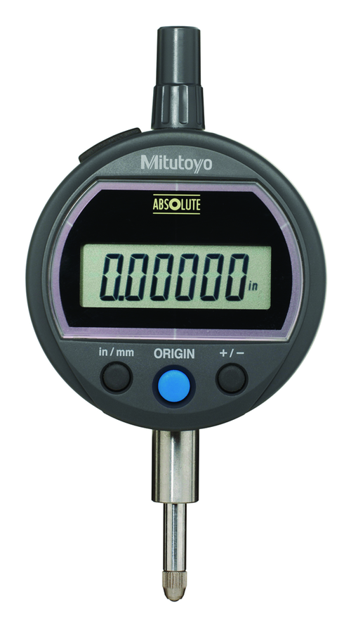 Mitutoyo 543-502 Absolute Solar Digimatic Indicator ID-S .5/12.7mm Travel; Resolution .00005''/.001mm, Accuracy .0001''/.003mm, Stem 3/8''