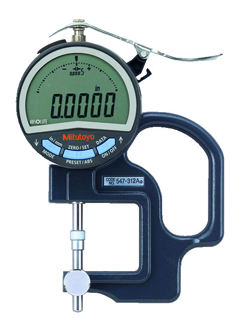 Digital Thickness Gauge, Lens Thickness Inch/Metric, 0-0,4", 0,0005" 547-312A