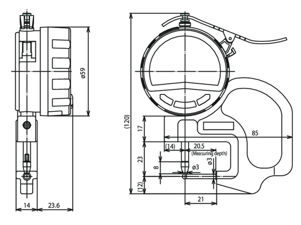 Digital Thickness Gauge, Pipe Gauge 0-10mm, 0,01mm 547-360A
