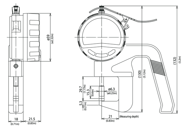 Digital Thickness Gauge, High Accuracy Inch/Metric, 0-0,47", 0,00005" 547-400A