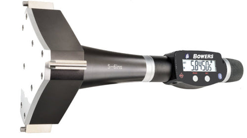 Bowers XTD125i Digital Pistol Grip Electronic Holemike Internal Micrometer, 5"-6" Measuring Range