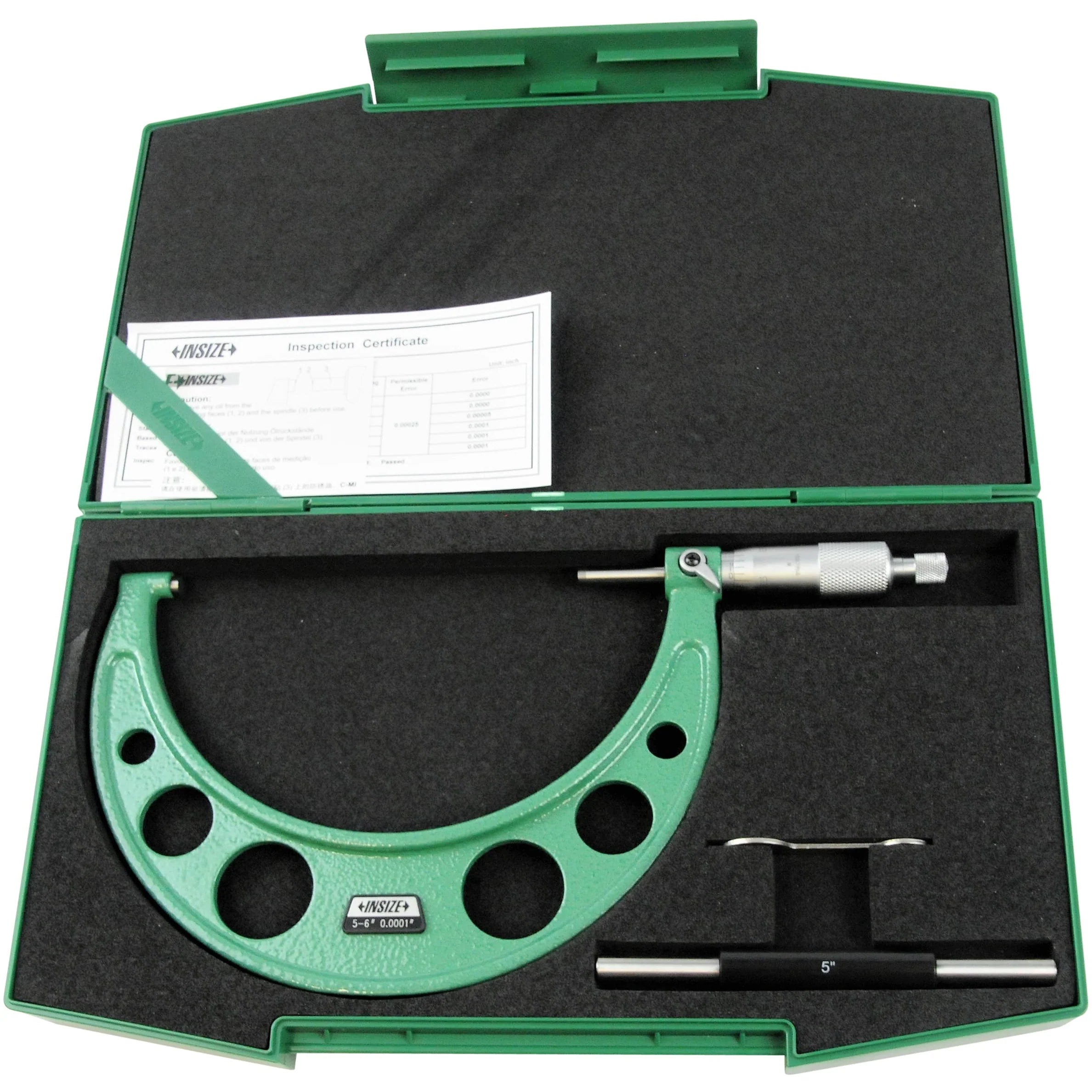 Insize Mechanical micrometers without heat shield 5-6" x.0001", 3203-6