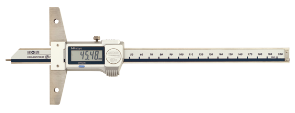 Mitutoyo Digital ABS Depth Caliper IP67, Pin Type Inch/Metric, 0-8"/0-200mm 571-312-20