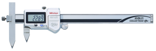 Mitutoyo Digital ABS Offset Centerline Caliper 10, 1-160mm, IP67, Thumb Roller 573-605-20