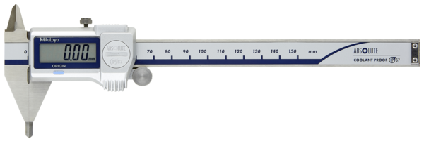 Mitutoyo Digital ABS Point Caliper (Fine Type) 0-150mm, IP67, Thumb Roller 573-621-20