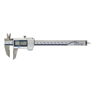 Mitutoyo Digital ABS Scribing Caliper, Carb. Jaws 0-150mm, IP67 573-676-20