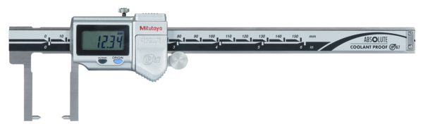 Mitutoyo Digital ABS Neck Point Jaw Caliper Inch/Metric, 0-6", IP67, Thumb Roller 573-752-20