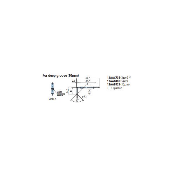 Deep Groove Stylus 40mm 5um 12AAB409-40